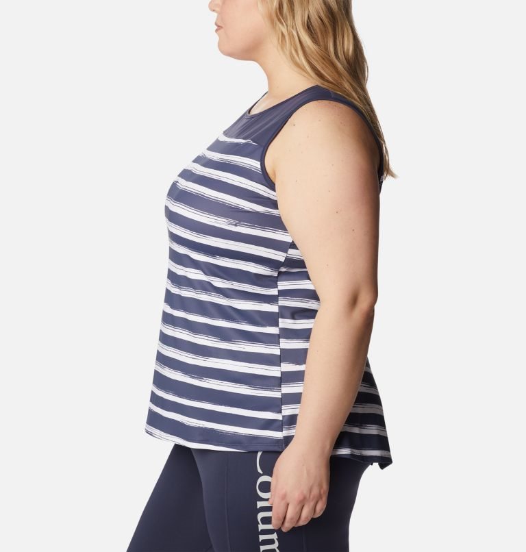 Women's Columbia Chill River Tanks Stripe | Plus Size CA-W681C